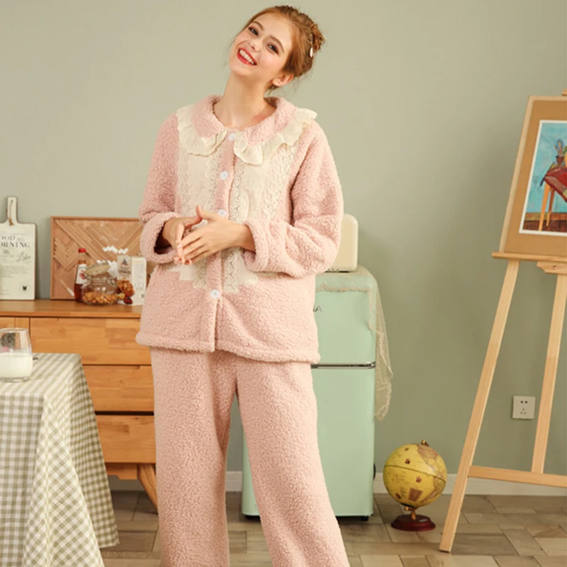 Pyjamas Women Loungewear Pajama Winter Three Layer Thickening Long Sleeved Women's Sexy Cute Bubble Pajamas Women Home Service
Pyjamas Women Loungewear Pajama Winter Three Layer Thickening Long Sleeved Women's Sexy Cute Bubble Pajamas Women Home Service