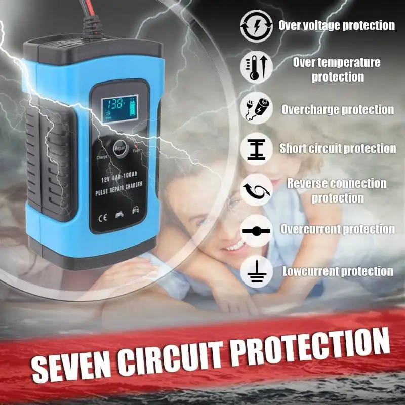 12V 6A автомобиля Батарея Зарядное устройство быстрой зарядки интеллигентая (ый)