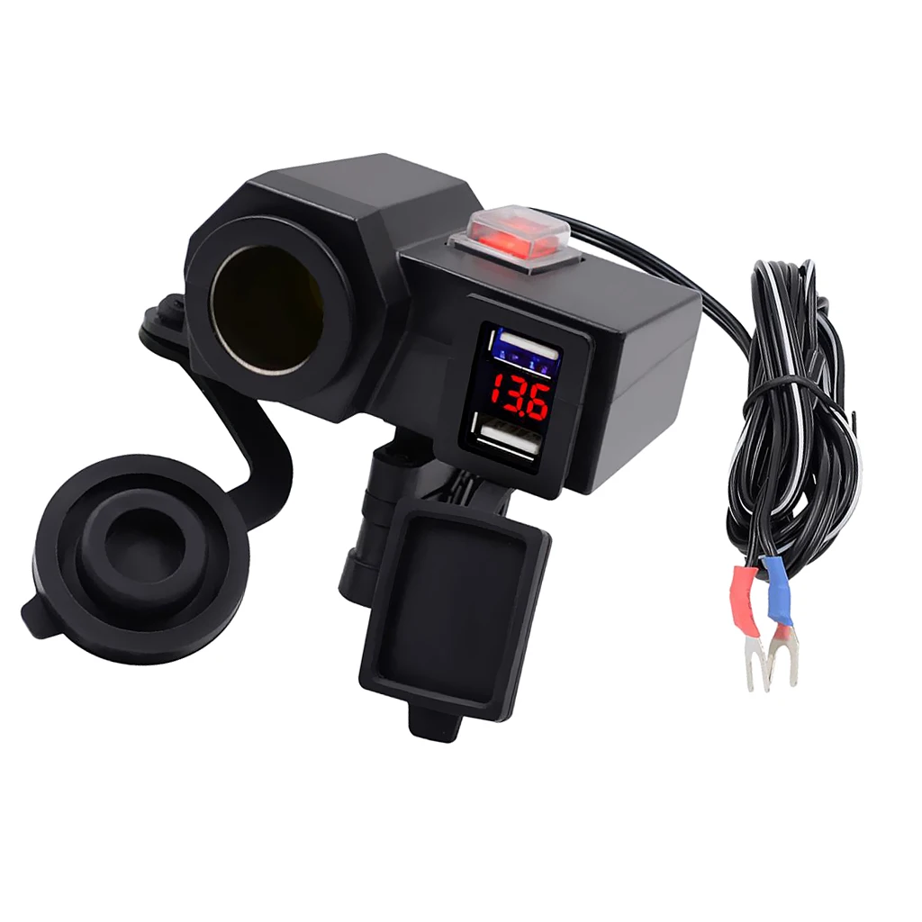DC 12V 4.2A двойной USB зарядное устройство разъем питания светодиодный вольтметр для