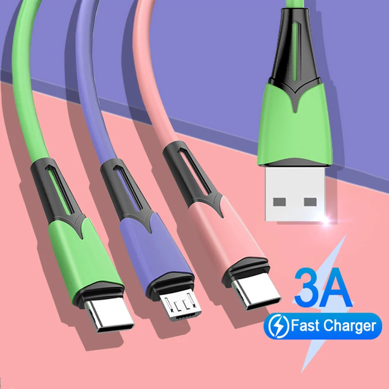 3 In 1 USB Cable Mobile Phone Quick Charge USB C Wire 3A Micro USB Type C Charging Cord Line For iPhone 12/12 Pro Max Xiaomi 11
3 In 1 USB Cable Mobile Phone Quick Charge USB C Wire 3A Micro USB Type C Charging Cord Line For iPhone 12/12 Pro Max Xiaomi 11