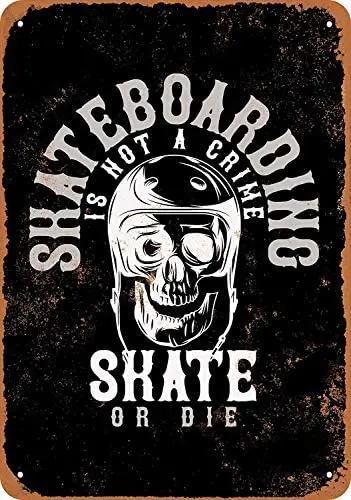 12 x 16 Inches Metal Sign - Vintage Look Skateboarding is Not a Crime(Black Background) - Vintage Look Tin Signs Wall Decor
12 x 16 Inches Metal Sign - Vintage Look Skateboarding is Not a Crime(Black Background) - Vintage Look Tin Signs Wall Decor