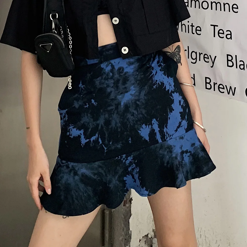 Blue Gothic Tie Dye Skirt Women Streetwear Gothic Fashion Casual Sexy Ruffles Mini Skirts High Waist A Line 2021 Summer
Blue Gothic Tie Dye Skirt Women Streetwear Gothic Fashion Casual Sexy Ruffles Mini Skirts High Waist A Line 2021 Summer
