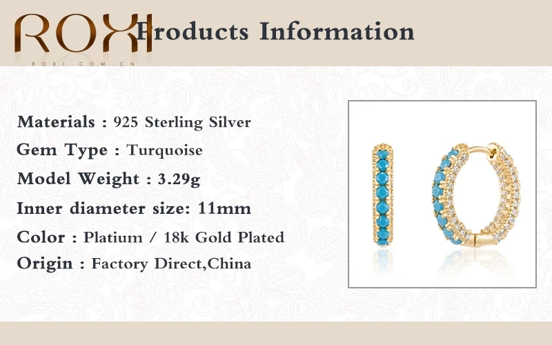 ROXI Copper Turquoise Small Circle Earrings For Women Girls Cartilage Ear Bone Nail Hoop Earrings Fashion Jewelry Gift Kolczyki
ROXI Copper Turquoise Small Circle Earrings For Women Girls Cartilage Ear Bone Nail Hoop Earrings Fashion Jewelry Gift Kolczyki