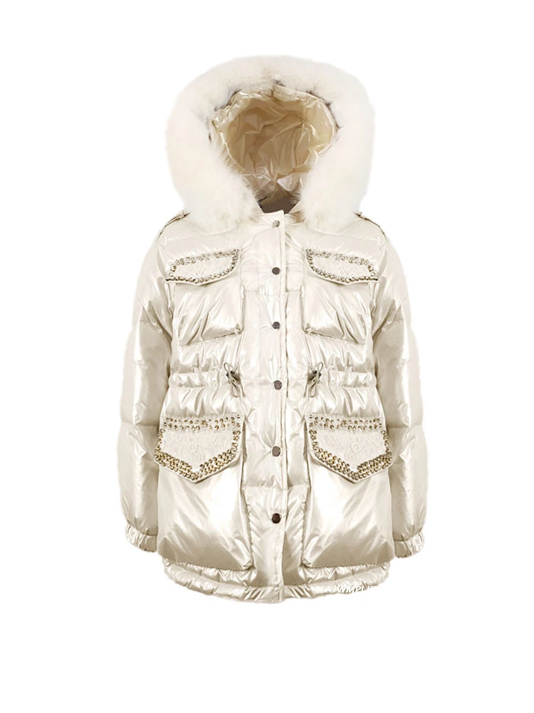 winter Glossy 90% down jacket women 2020 new European Diamond pocket fox fur collar waist white duck down laser jacket YRF174
winter Glossy 90% down jacket women 2020 new European Diamond pocket fox fur collar waist white duck down laser jacket YRF174