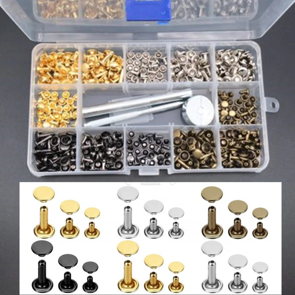 180 Set Rivets 3 Sizes Leather Rivets Single Cap Rivet Tubular Metal Studs With 3 Pieces Fixing Tool For Diy Leather Craft
180 Set Rivets 3 Sizes Leather Rivets Single Cap Rivet Tubular Metal Studs With 3 Pieces Fixing Tool For Diy Leather Craft