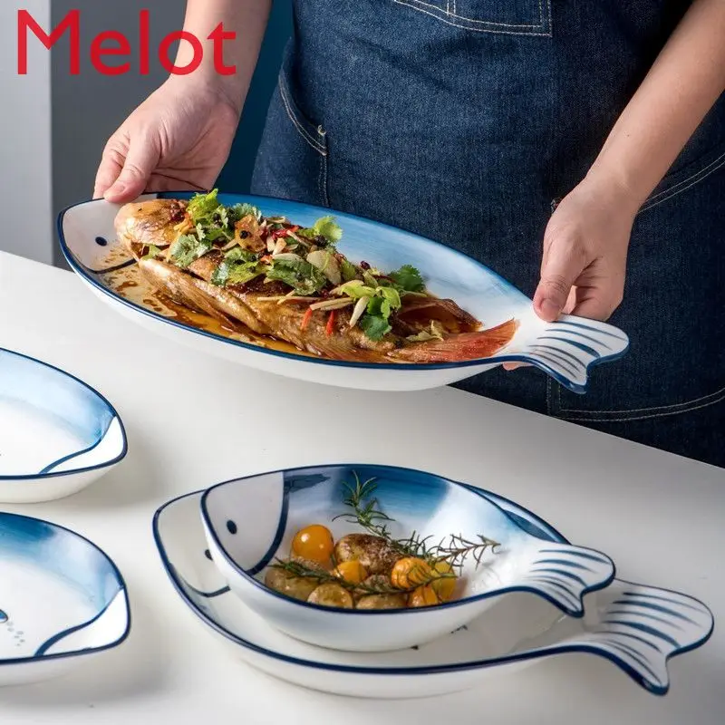 High-End Ceramic Fish Steaming Plate Oval Home Creative Fish Plate Set Personalized Large Size Commercial Restaurant Dish
High-End Ceramic Fish Steaming Plate Oval Home Creative Fish Plate Set Personalized Large Size Commercial Restaurant Dish