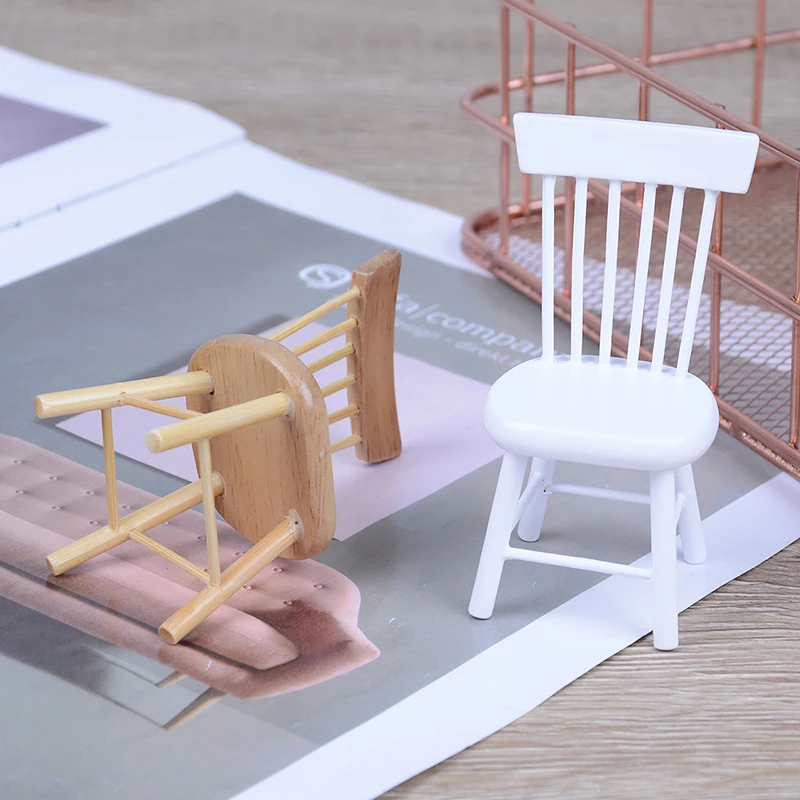 Новый кукольный домик для детей миниатюрная мебель деревянный стул масштаб 1:12