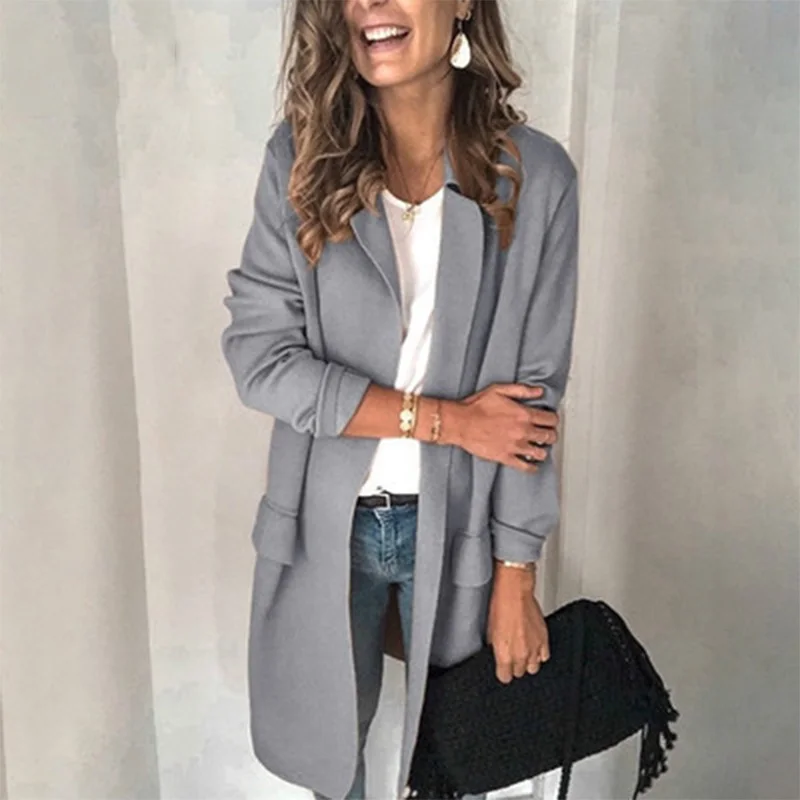 2020 Plus Size Women Suits Jacket Lapel Collar Pockets Solid Color Long Sleeve Autumn Office Lady Slim Blazers Coat Elegant Work
2020 Plus Size Women Suits Jacket Lapel Collar Pockets Solid Color Long Sleeve Autumn Office Lady Slim Blazers Coat Elegant Work