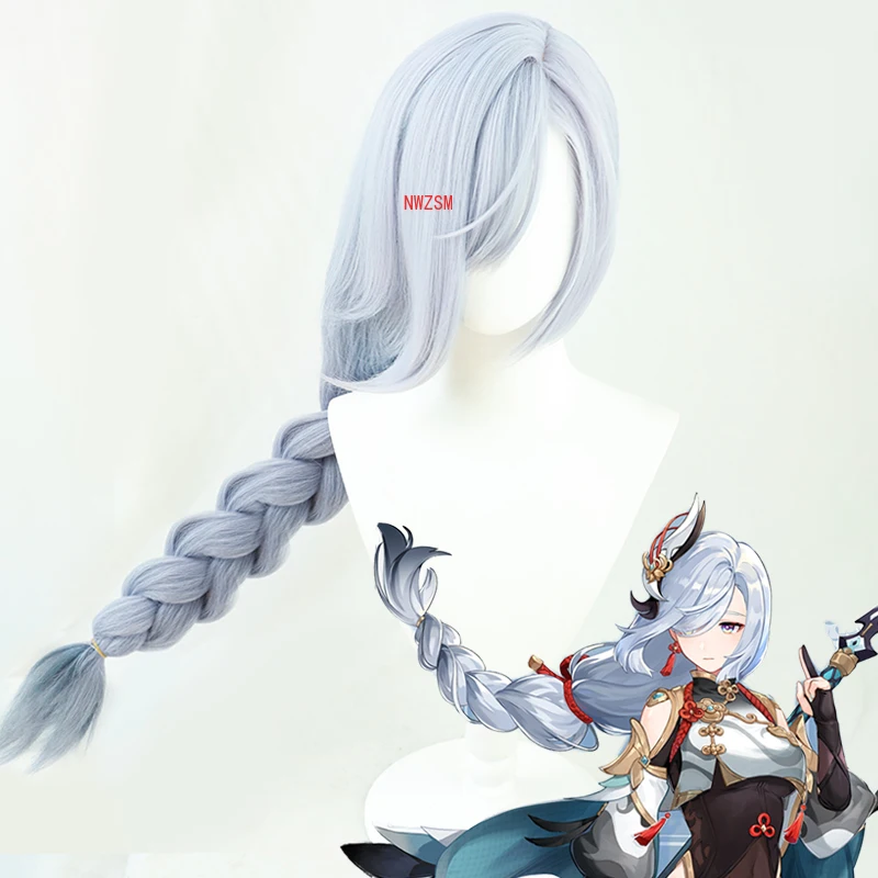 Game Genshin Impact Shenhe Cosplay Wig Blue White Color Long Braids Headwear Heat Resistant Synthetic Hair
Game Genshin Impact Shenhe Cosplay Wig Blue White Color Long Braids Headwear Heat Resistant Synthetic Hair