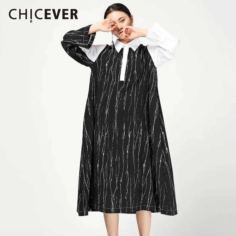 CHICEVER Свободные повседневные платья в полоску для женщин с отворотом и длинным рукавом в стиле пэчворк, хит цветов, индивидуальность, платье ...
CHICEVER Свободные повседневные платья в полоску для женщин с отворотом и длинным рукавом в стиле пэчворк, хит цветов, индивидуальность, платье ...