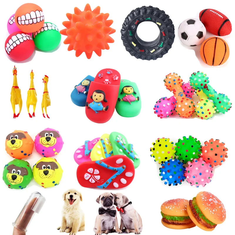 

New Squeak Dog Toy Screaming Chicken Chew Bone Slipper Squeaky Ball Dog Toys Tooth Grinding Training Pet Toy Supplies