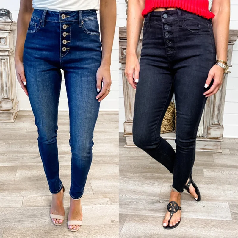 Jeans Women's Casual Slim Single-Breasted Jeans Autumn Fashion High Waist Pure Color Stretch Denim Pencil Pants
Jeans Women's Casual Slim Single-Breasted Jeans Autumn Fashion High Waist Pure Color Stretch Denim Pencil Pants