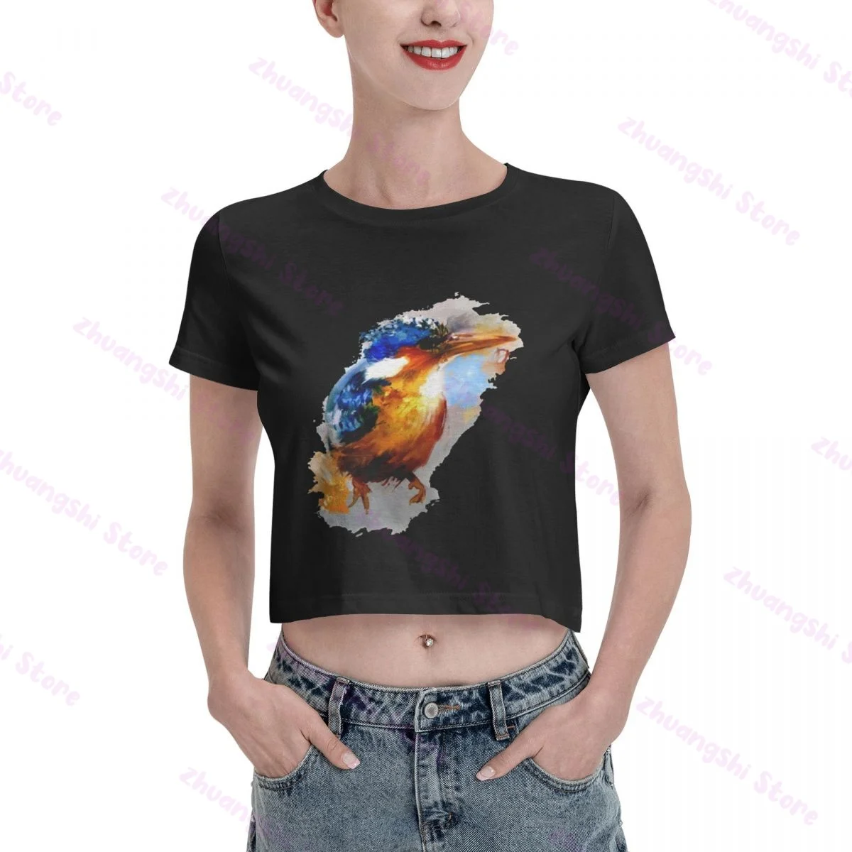 KINGFISHER BIRDWATCHER BIRDWATCHING VOGEL JAGD HUNT Young fashion women's crop T
KINGFISHER BIRDWATCHER BIRDWATCHING VOGEL JAGD HUNT Young fashion women's crop T