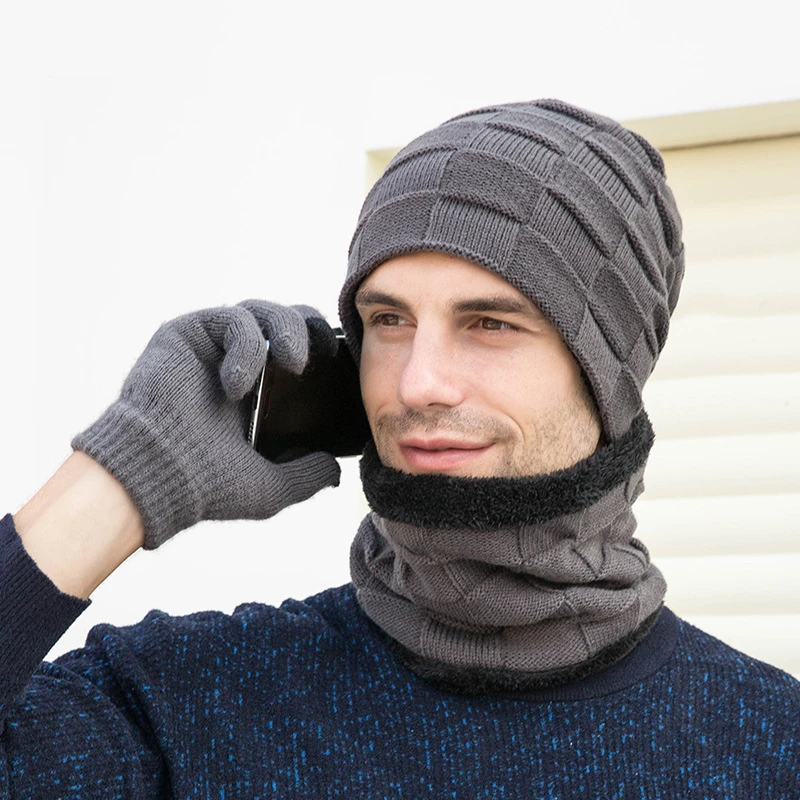 Winter Solid Color Hat Wool Scarf Gloves Knitted Men's Outdoor Warm Wool Hat Windproof Ear Protection Warm Cycling Hat
Winter Solid Color Hat Wool Scarf Gloves Knitted Men's Outdoor Warm Wool Hat Windproof Ear Protection Warm Cycling Hat
