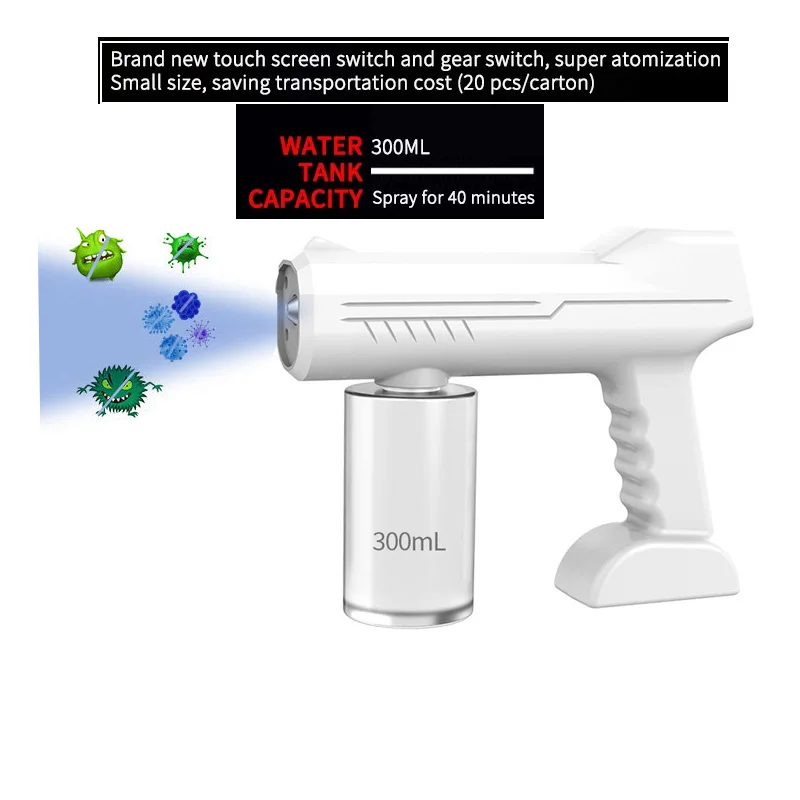300ML Wireless Disinfectant Sprayer Nano Blue Light Steam Spray Disinfection Sprayer Gun USB Charging Handheld Atomizer For Home
300ML Wireless Disinfectant Sprayer Nano Blue Light Steam Spray Disinfection Sprayer Gun USB Charging Handheld Atomizer For Home