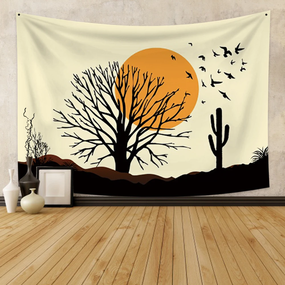 

Laeacco Fashion Tapestry Landscape Sunset Bohemia Forest Wall Hangings Decor For Bedroom Restaurant Living Room Dorm College