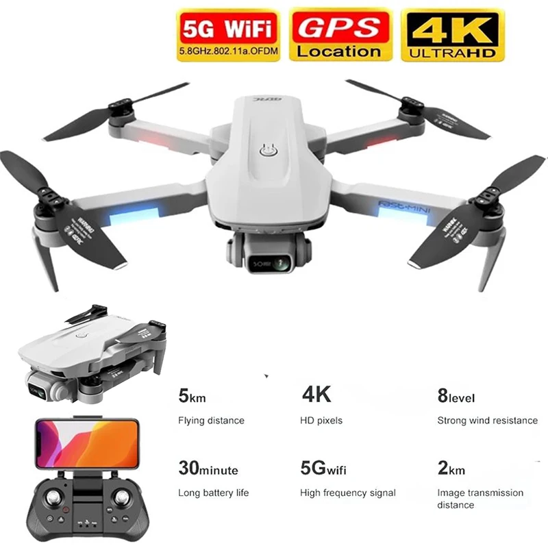 

F8 GPS Drone 5G HD 4K Camera Professional 2000m Image Transmission Brushless Motor Foldable Quadcopter RC Dron Gift