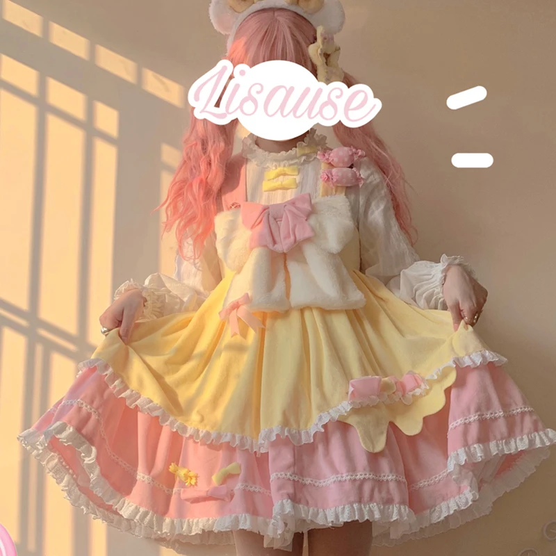 Autumn Winter Lolita Women's Sweet jsk Harajuku Sling Dress Daily Princess Suspender Dress Plush Cape Soft Sister Cute Cloak
Autumn Winter Lolita Women's Sweet jsk Harajuku Sling Dress Daily Princess Suspender Dress Plush Cape Soft Sister Cute Cloak