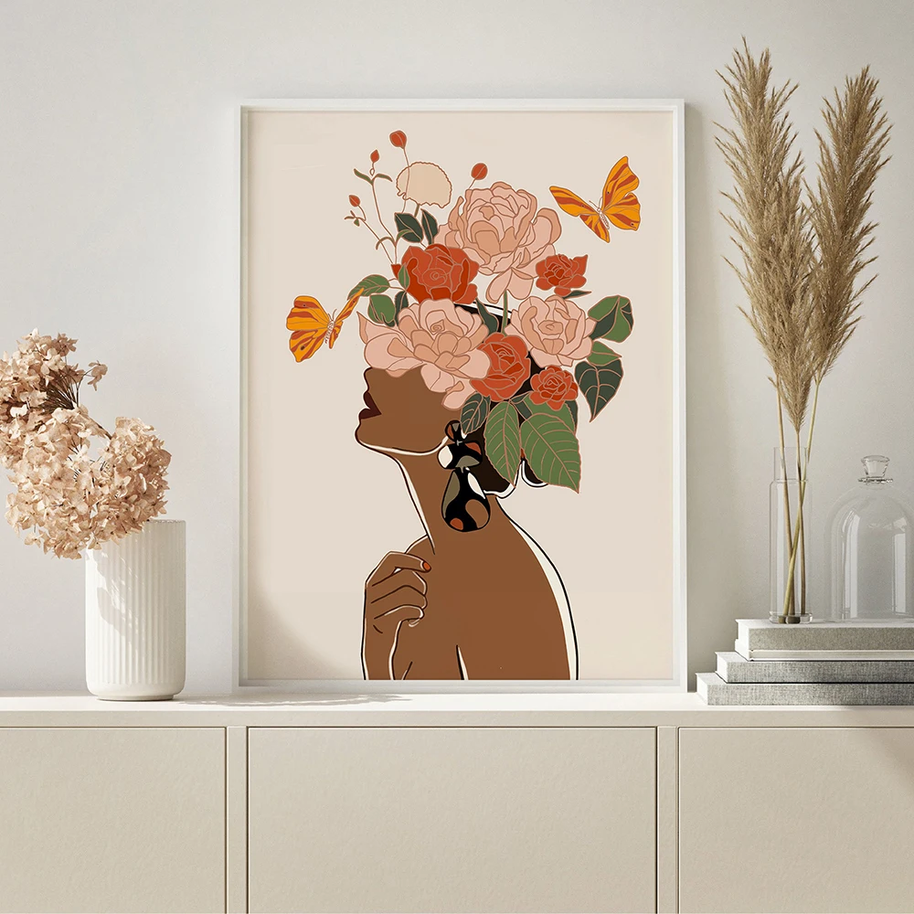 Black Skin Boho Woman Flower Head Canvas Poster Nordic Wall Art Poster Prints Canvas Painting Abstract Posters Living Room Decor
Black Skin Boho Woman Flower Head Canvas Poster Nordic Wall Art Poster Prints Canvas Painting Abstract Posters Living Room Decor
