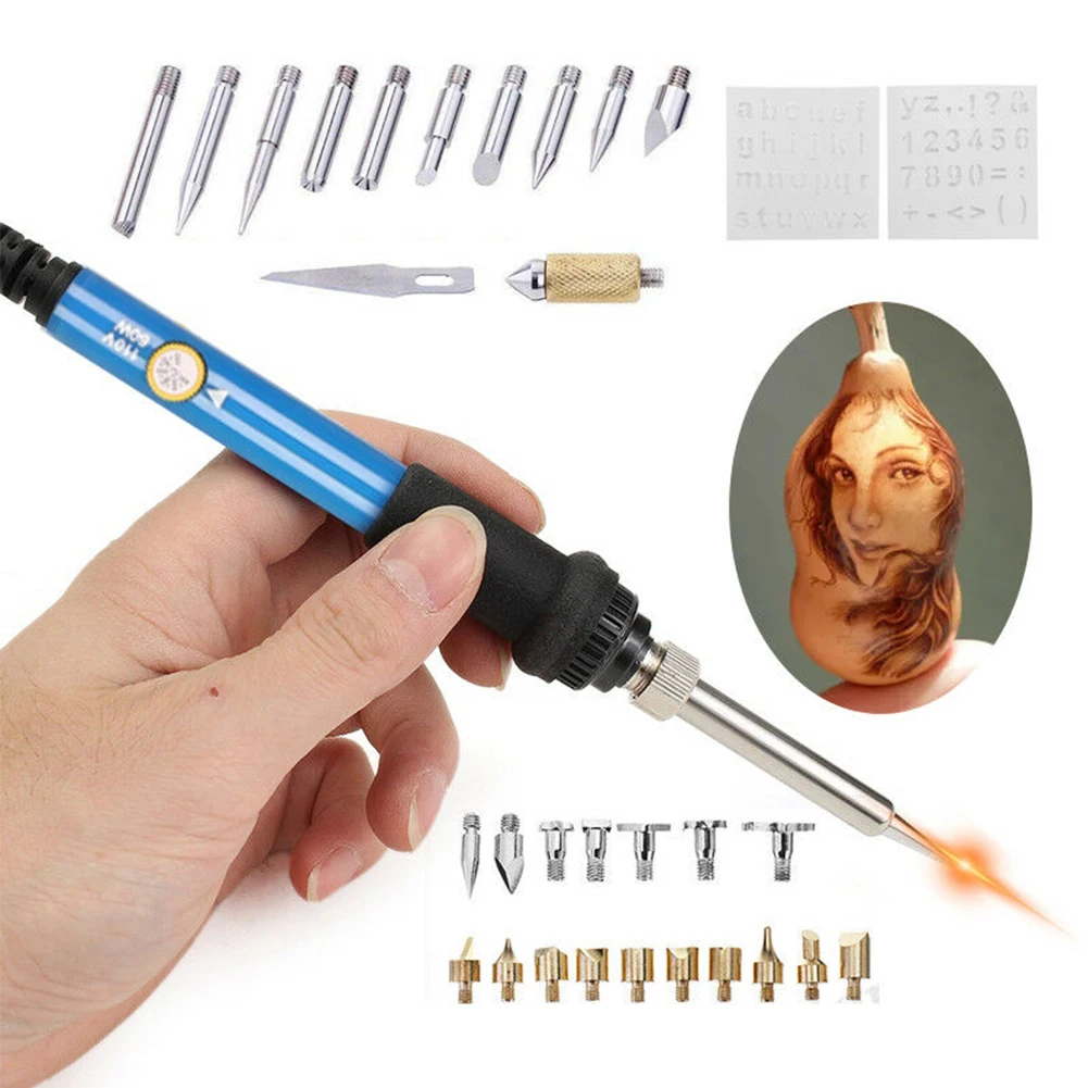 28pcs Multipurpose Blade Soldering Iron Crafts Wood Burning Pen Tips Stencil Tools Pyrography Carving Easy Use DIY Welding Kit
28pcs Multipurpose Blade Soldering Iron Crafts Wood Burning Pen Tips Stencil Tools Pyrography Carving Easy Use DIY Welding Kit