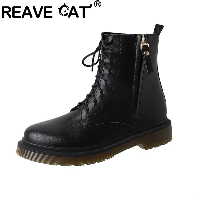 Женские ботинки на застежке-молнии REAVE CAT, осенне-зимние полусапожки из гладкой натуральной кожи с черным мехом и без меха, размер 43, 2021
Женские ботинки на застежке-молнии REAVE CAT, осенне-зимние полусапожки из гладкой натуральной кожи с черным мехом и без меха, размер 43, 2021