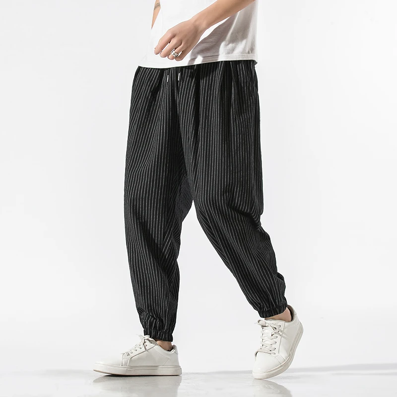 2021Ready StockMen's Cotton Linen Streetwear Loose Joggers Pants Men Autumn Striped Oversize Harem Pants Male Fashion Trousers
2021Ready StockMen's Cotton Linen Streetwear Loose Joggers Pants Men Autumn Striped Oversize Harem Pants Male Fashion Trousers