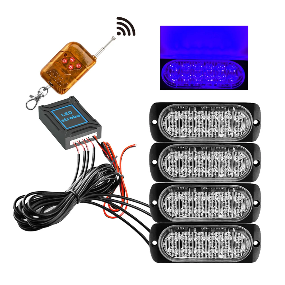 DC12-24V Strobe Lights with Remote Control 12LED Car Side Marker Light Grille Lights 16 Modes Warning Emergency Lights for Truck
DC12-24V Strobe Lights with Remote Control 12LED Car Side Marker Light Grille Lights 16 Modes Warning Emergency Lights for Truck