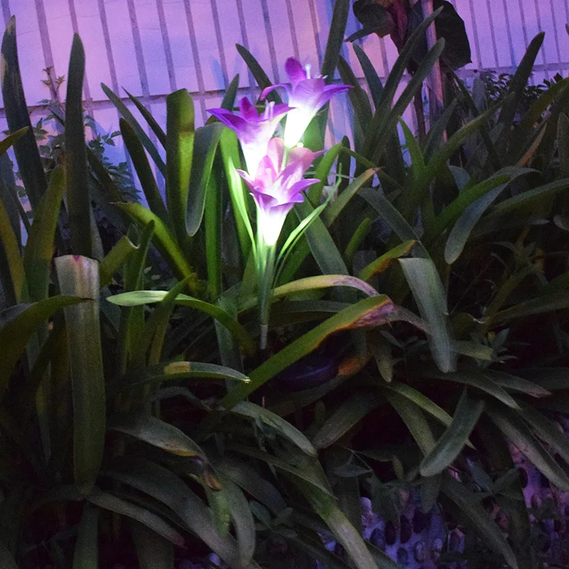 LED Solar Lawn Light Outdoor Fake Flower Lamps Waterproof IP55 Pink/White/Purple/Bule petal for courtyard garden Path lighting | Лампы