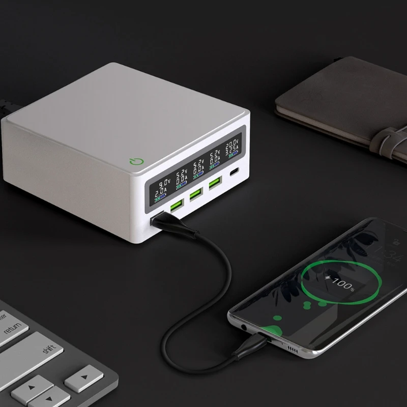 5 Port USB C Type C PD 65W Fast Charge Adapter Digital Display 18W QC3.0 USB Hub Charger Station For Laptop Mobile Phone Tablet
5 Port USB C Type C PD 65W Fast Charge Adapter Digital Display 18W QC3.0 USB Hub Charger Station For Laptop Mobile Phone Tablet