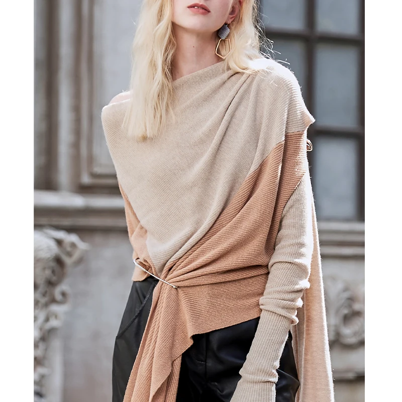 AEL Women's wool pullover New Fashion Spring Autumn Casual Loose Knitted Sweaters Ribbon Irregularity Pullovers
AEL Women's wool pullover New Fashion Spring Autumn Casual Loose Knitted Sweaters Ribbon Irregularity Pullovers