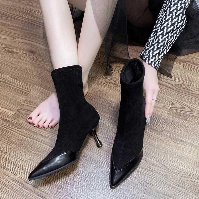 Leather High Heel Boots Women Lady Pointed Toe Sexy Party Shoes Ankle Booties Female Botas Thin Heels Shoes Woman 2020 Fashion
Leather High Heel Boots Women Lady Pointed Toe Sexy Party Shoes Ankle Booties Female Botas Thin Heels Shoes Woman 2020 Fashion
