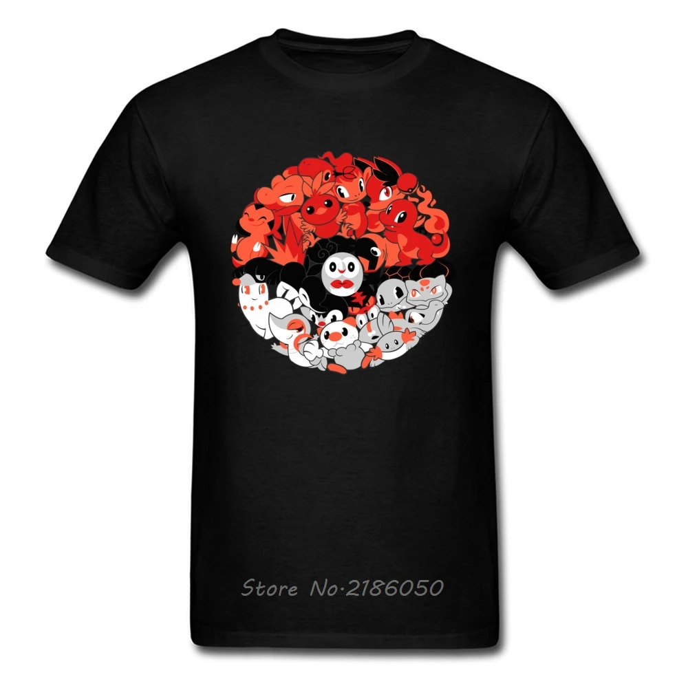 Давайте сделаем это началась! Мужская футболка аниме Pokeball топы черные футболки с