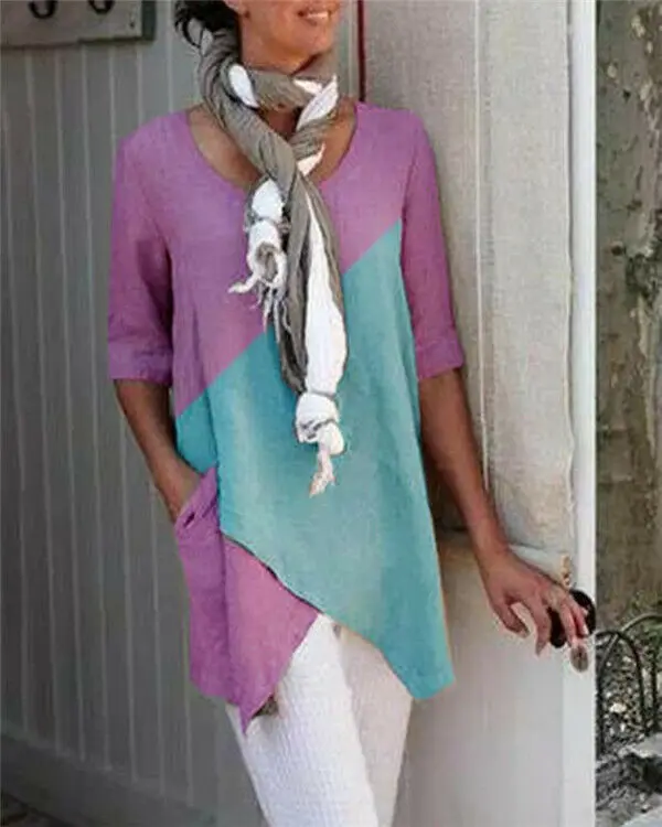 2019 Brand New Style Fashion Women Half Sleeve Round Neck Color Matching Loose T-shirt Irregular Hem Tops
2019 Brand New Style Fashion Women Half Sleeve Round Neck Color Matching Loose T-shirt Irregular Hem Tops