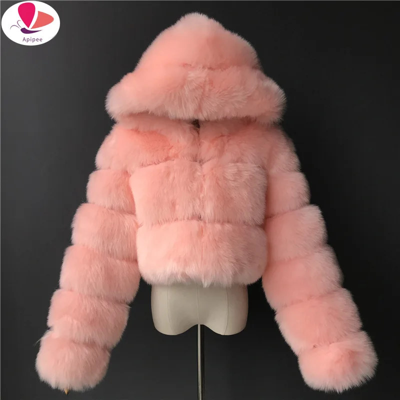 High Quality Furry Cropped Faux Fur Coats And Jackets Women Fluffy Top Coat With Hooded Winter Fur Jacket Manteau Femme
High Quality Furry Cropped Faux Fur Coats And Jackets Women Fluffy Top Coat With Hooded Winter Fur Jacket Manteau Femme