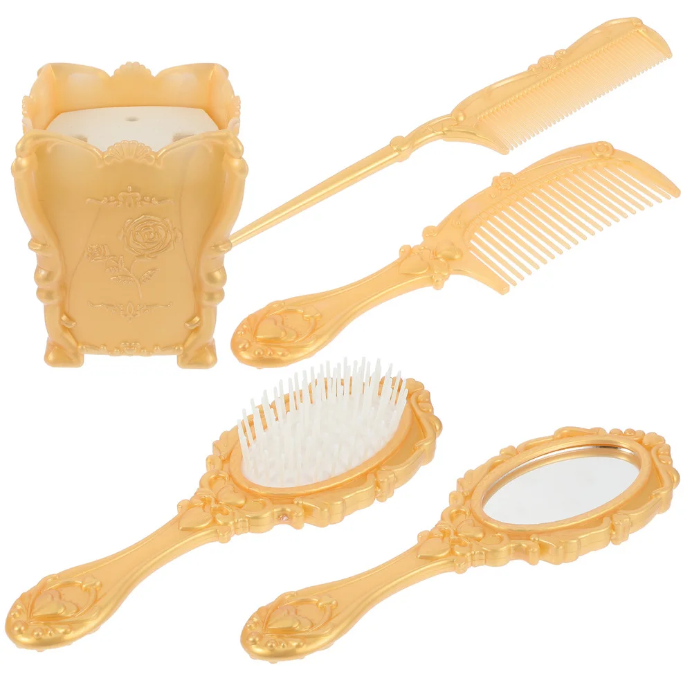 5pcs Vintage Mirror Comb Hair Brush Comb Detangling Hair Brush with Comb Holder
5pcs Vintage Mirror Comb Hair Brush Comb Detangling Hair Brush with Comb Holder