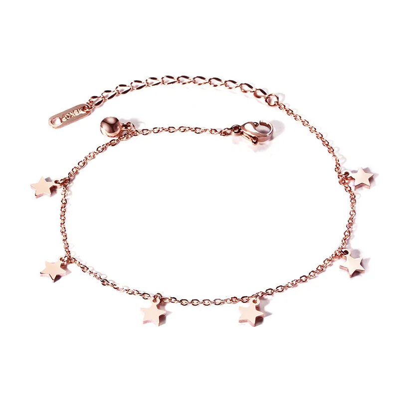 

2021 Trendy Titanium Steel Rhinestones Material A Variety Of Styles Rose Gold Grandeur Anklet Suitable For Women's Jewelry