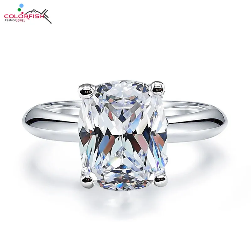 COLORFISH 925 Sterling Silver Cushion Cut 4ct 8mmx 10mm Solitaire Engagement Ring Sona Simulated Diamond Jewelry Rings for Women
COLORFISH 925 Sterling Silver Cushion Cut 4ct 8mmx 10mm Solitaire Engagement Ring Sona Simulated Diamond Jewelry Rings for Women