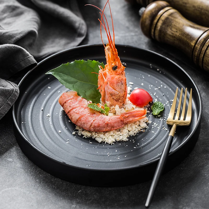 Threaded Ceramic Dinner Plate 10 Inch Western Steak Pasta Plate Black and White Round Tableware Living Room Fruit Dessert Plate
Threaded Ceramic Dinner Plate 10 Inch Western Steak Pasta Plate Black and White Round Tableware Living Room Fruit Dessert Plate