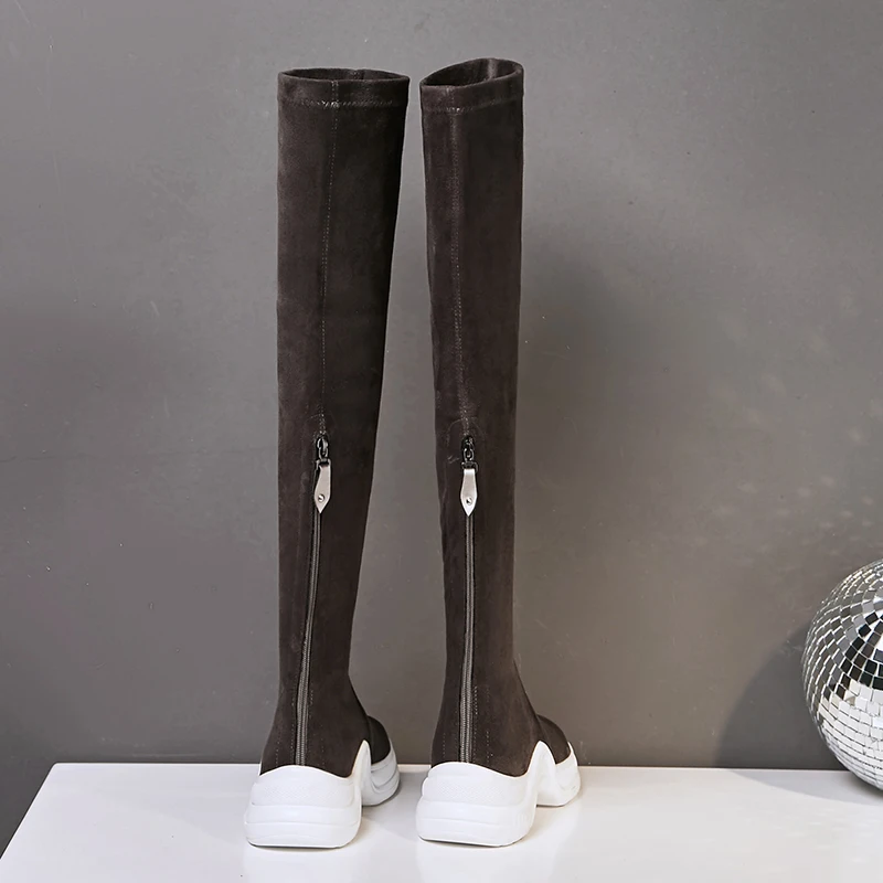 Meotina Genuine Leather Over The Knee Boots Women Kid Suede Flat Platform Long Boots Zipper Ladies Shoes Autumn Winter Black 40
Meotina Genuine Leather Over The Knee Boots Women Kid Suede Flat Platform Long Boots Zipper Ladies Shoes Autumn Winter Black 40
