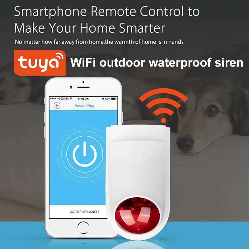 Wi-Fi Tuya сирена Сенсор 130DB Беспроводной Открытый водонепроницаемый звук сирены