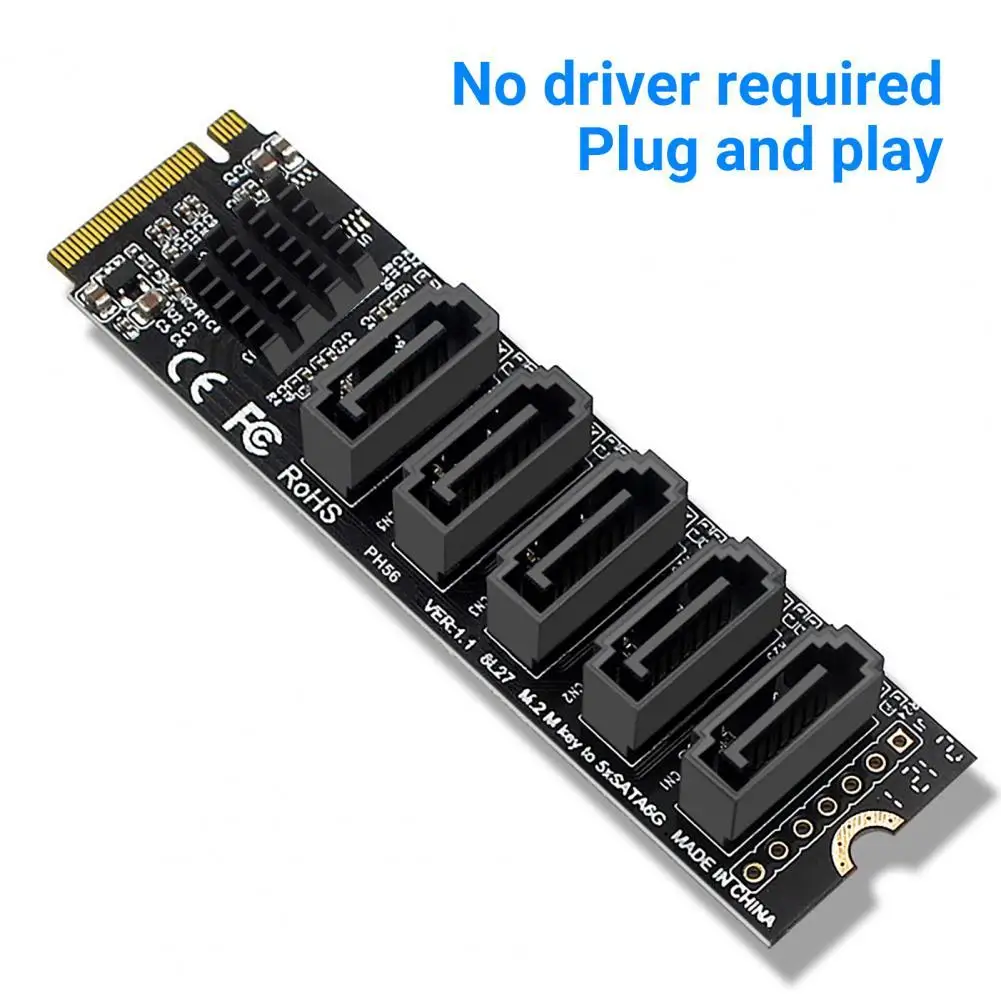 PH56 Converter Card Intelligent Chip Plug Play M.2 PCIE to SATA 3 5Ports Hard Drive Compact Extension Adapter Card for Computer
PH56 Converter Card Intelligent Chip Plug Play M.2 PCIE to SATA 3 5Ports Hard Drive Compact Extension Adapter Card for Computer