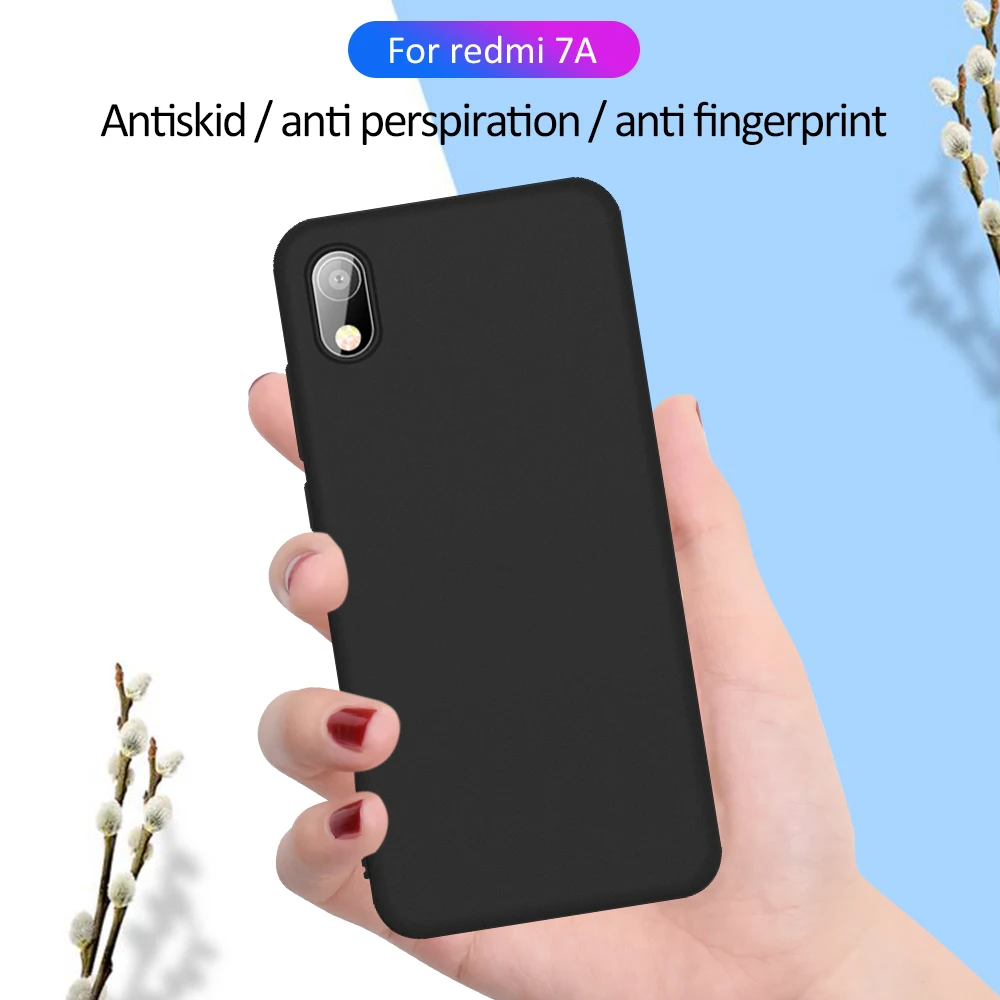Мягкий матовый чехол из ТПУ для Xiaomi Redmi Note 10 8 7 6 5 Pro K20 Ультратонкий Черный