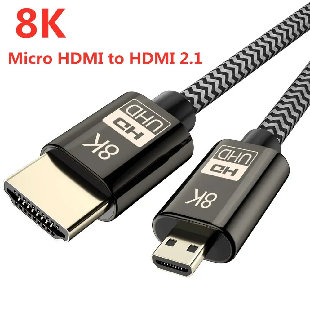 Micro HDMI to Cable High Speed 8K 60Hz Male HDR 2.1 Adapter Compatible with GoPro Hero 7/6/5 2018 | Электроника