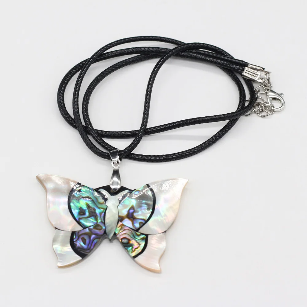 Natural Shell Necklace With Butterfly-Shaped Pendant Leather Cord 2MM Charms For Elegant Women Love Romantic Gift 
Natural Shell Necklace With Butterfly-Shaped Pendant Leather Cord 2MM Charms For Elegant Women Love Romantic Gift