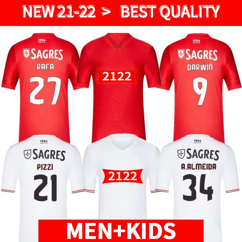 

Benfica Soccer Jersey team 2021 2022 SEFEROVIC 21 22 Player football shirt PIZZI WALDSCHMIDT DARWIN men kids kit Children's
