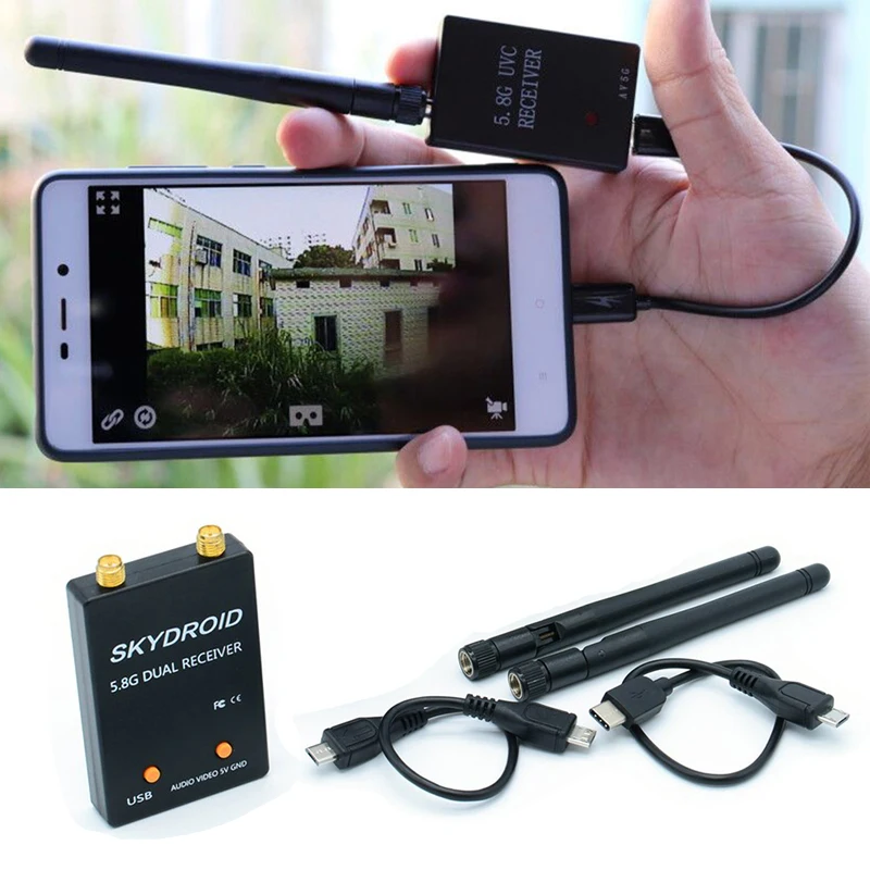 Двойная антенна Skydroid 5 8G UVC 150 каналов аудиоресивер FPV для планшетов и Android