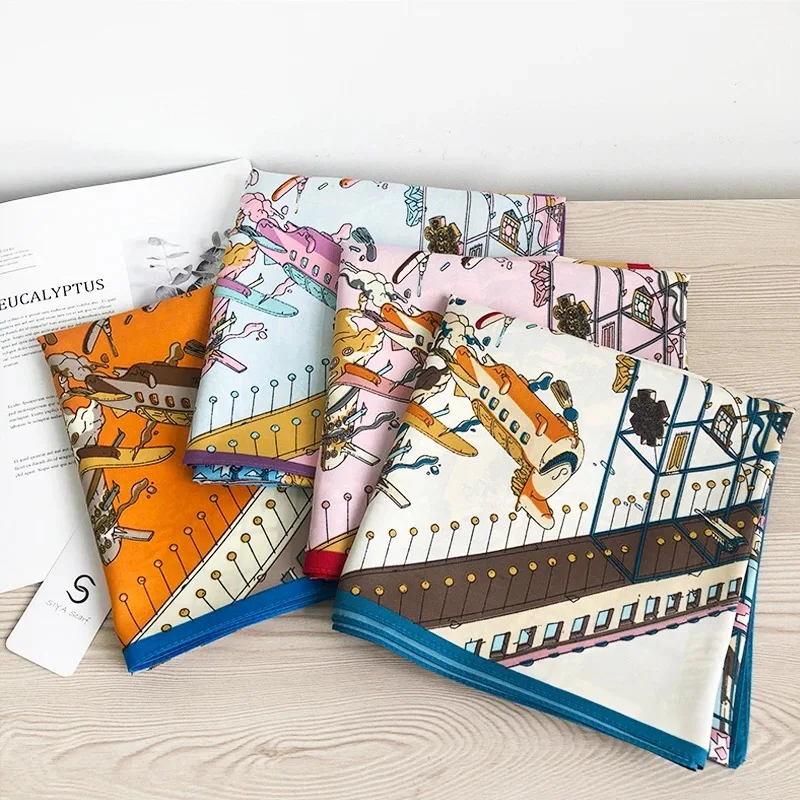 2021 Summer Luxury Brand Fashion Kerchief Silk Satin Neck Scarf For Women Print Hijab Scarfs Female 90*90cm Square Shawls and Wr 
2021 Summer Luxury Brand Fashion Kerchief Silk Satin Neck Scarf For Women Print Hijab Scarfs Female 90*90cm Square Shawls and Wr