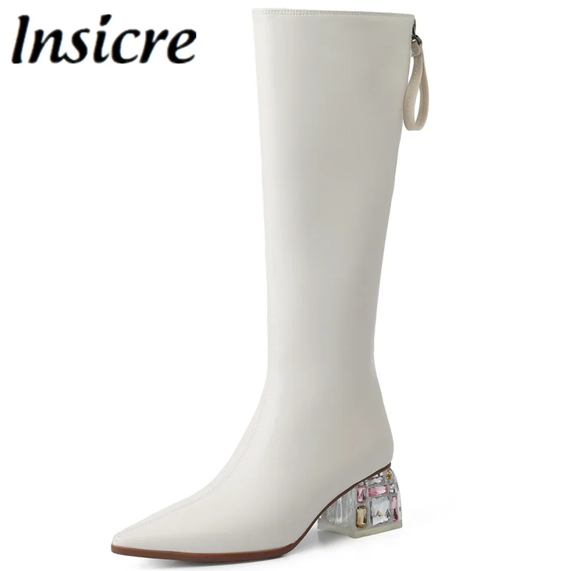 Insicre новые роскошные Брендовые женские сапоги до колена на квадратном каблуке с кристаллами на молнии с острым носком высококачественные к...
Insicre новые роскошные Брендовые женские сапоги до колена на квадратном каблуке с кристаллами на молнии с острым носком высококачественные к...