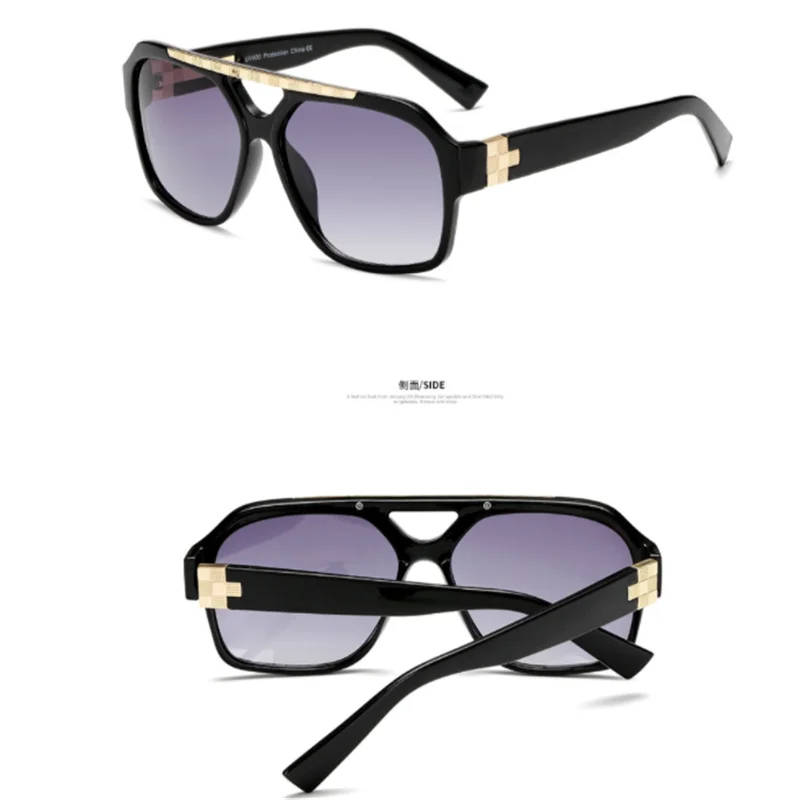 Черные металлические Квадратные Солнцезащитные очки для женщин дизайнерские