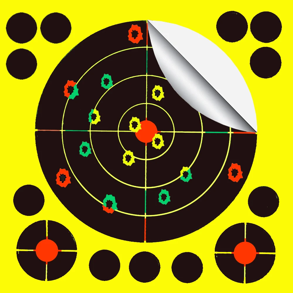 5.50”x5.50" Self-Adhesive Splatter Splash & Reactive(Tri-Colors Impact) Shooting Sticker Targets(Bulls-eyes) 25 Pcs per Pack
5.50”x5.50" Self-Adhesive Splatter Splash & Reactive(Tri-Colors Impact) Shooting Sticker Targets(Bulls-eyes) 25 Pcs per Pack